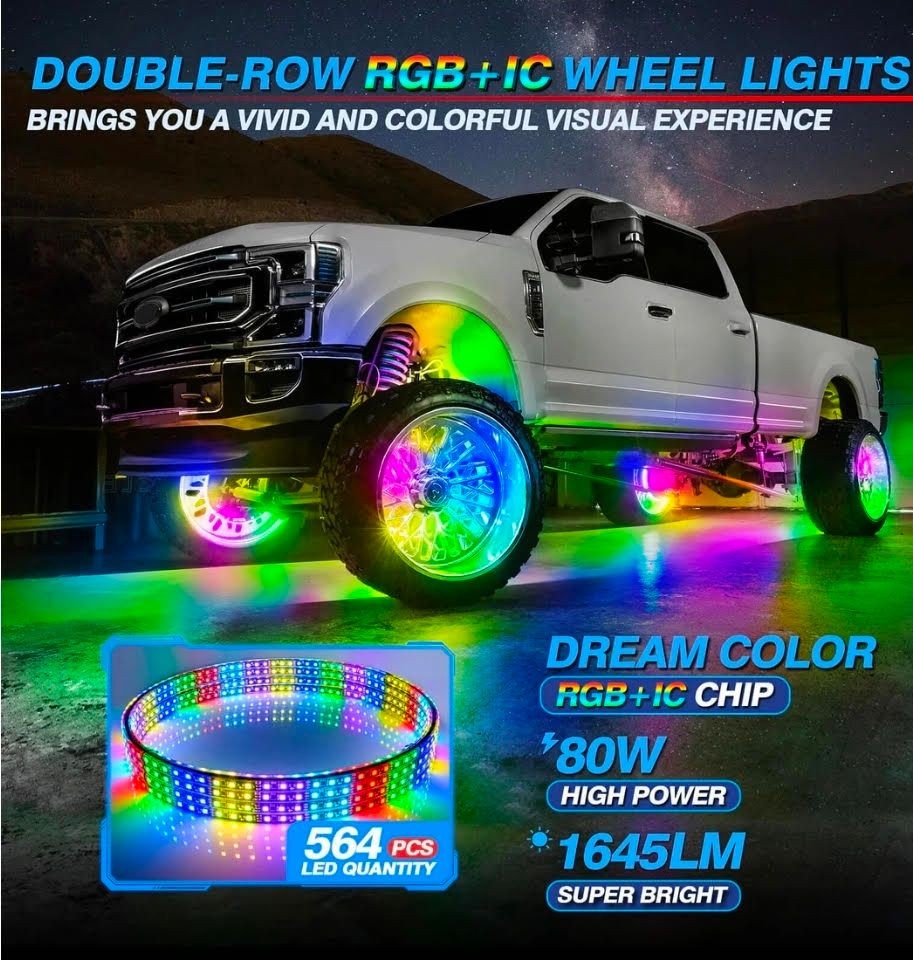 wheel lights, wheel rings, neon wheel lights, RGB wheel lights